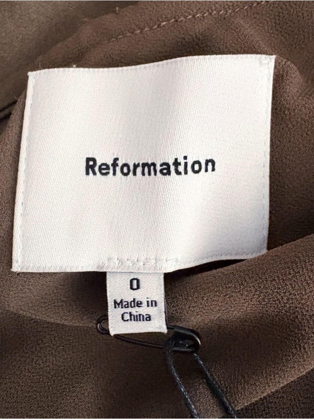 Reformation Anaiis Silk Dress in Morel - Picture 8 of 10